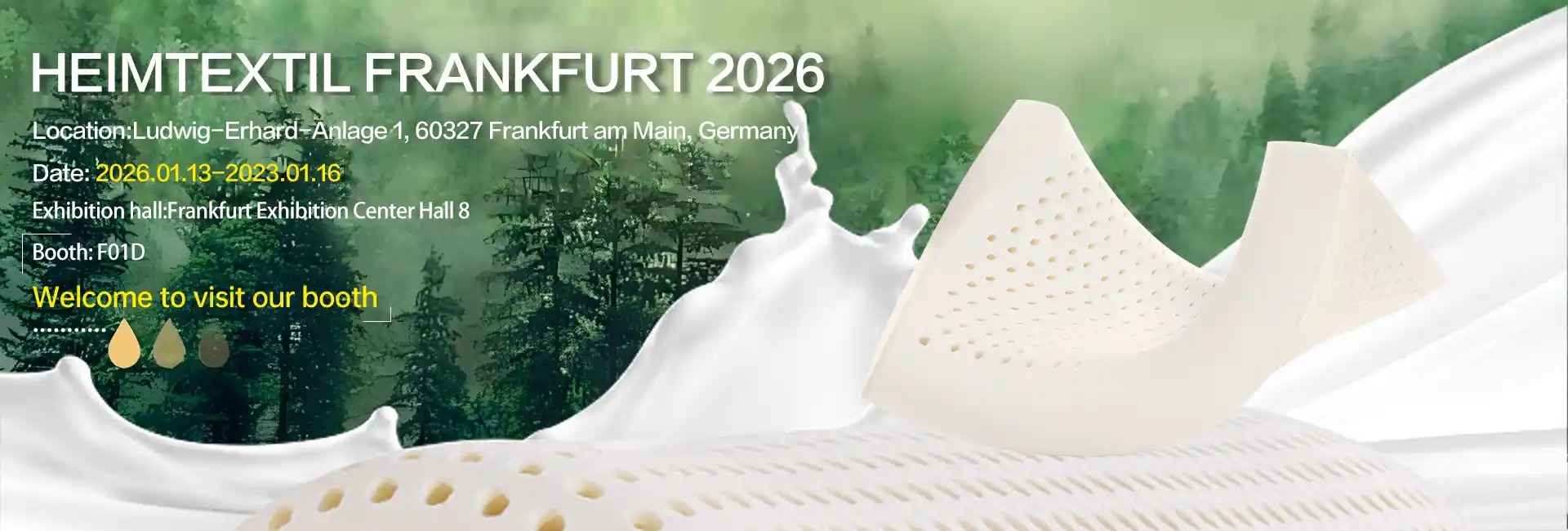 Tilbúinn fyrir 2026 International Home and Commercial Textile Fair? Heimsæktu Jiasheng Latex á F01D